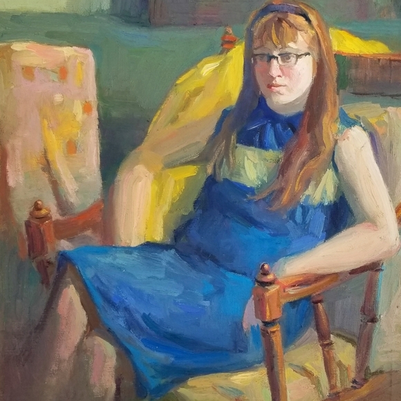 *SOLD* The Redhead,Original Oil on Canvas Portrait - Picture 4 of 11